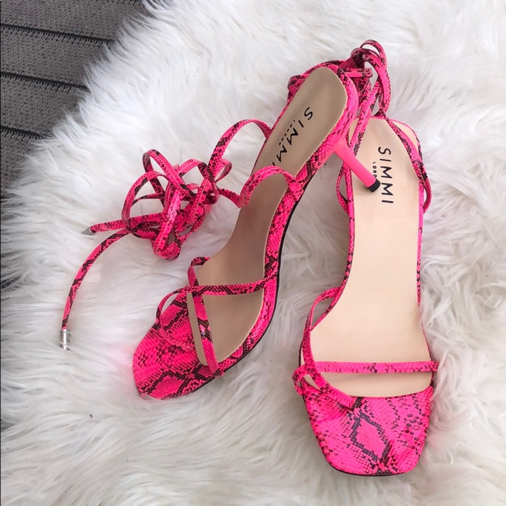 SIMMI Heels snake hot pink